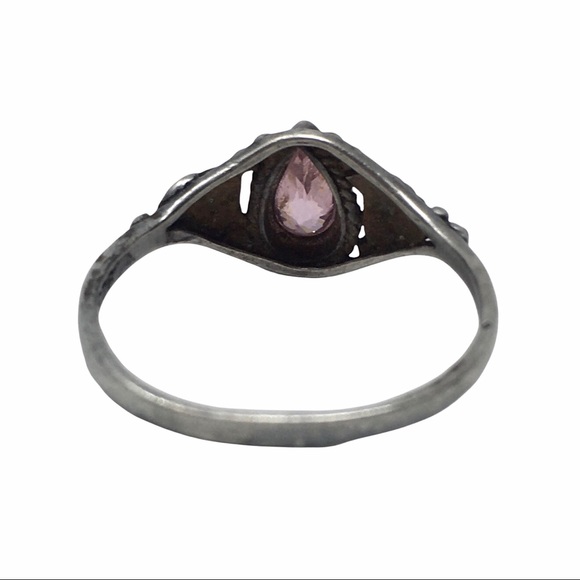 🛑SOLD🛑 Vintage Sterling Tourmaline Ring - Picture 4 of 8